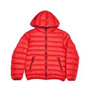 BOMBER IN PIUMA CON CAPPUCCIO E INTERNO A CONTRASTO Bambino Rosso BOMBER IN PIUMA CON CAPPUCCIO E INTERNO A CONTRASTO Bambino Rosso