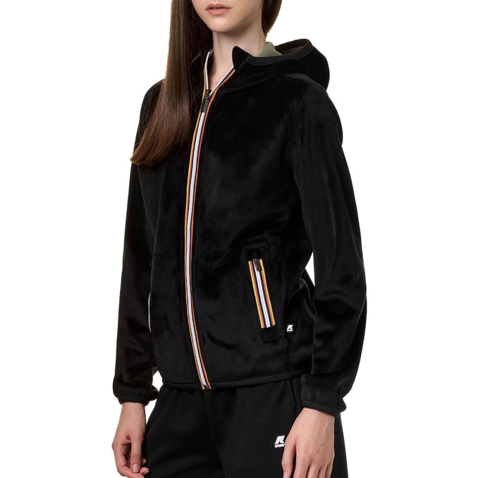 BOMBER LILY VELOUR POLAR PILE Donna Nero Verde