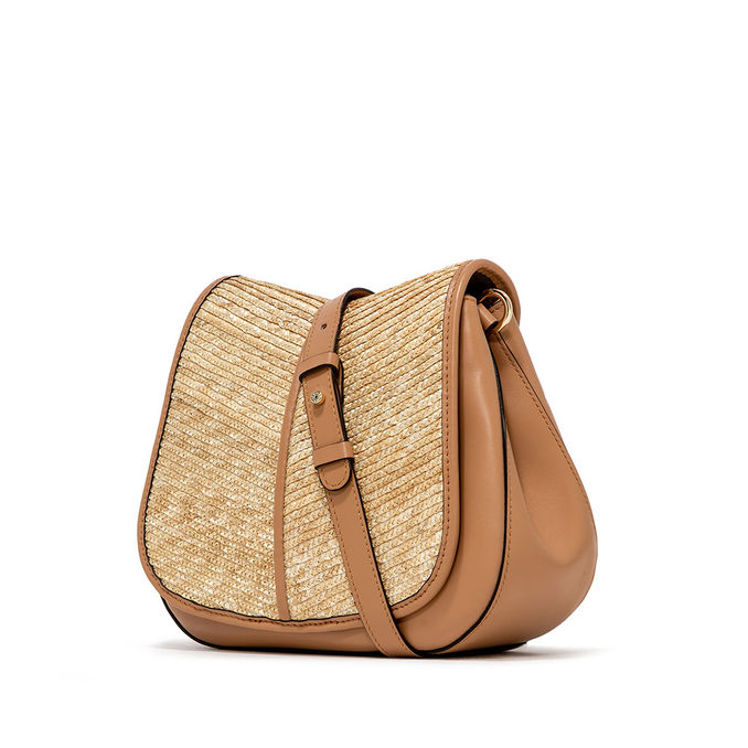 BORSA A SPALLA HELENA ROUND IN PELLE Donna Nature