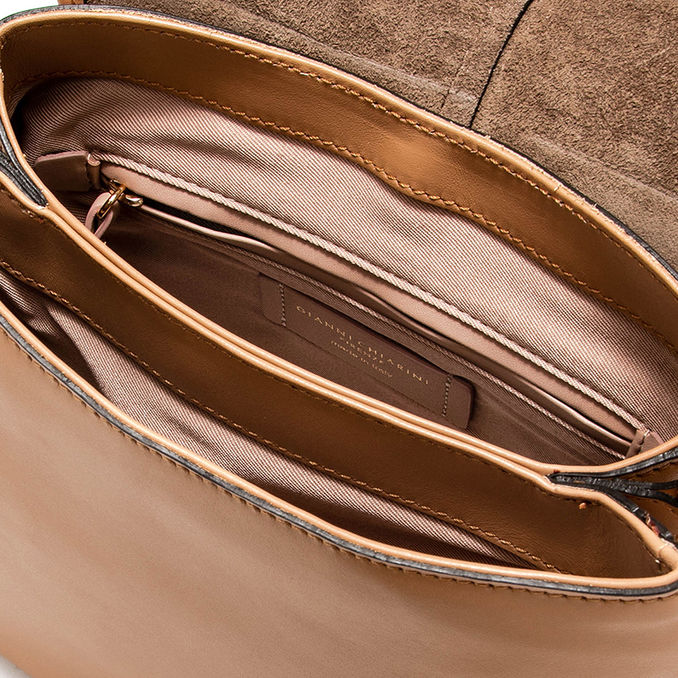 BORSA A SPALLA HELENA ROUND IN PELLE Donna Nature