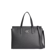 BORSA A SPALLA MINIMAL MONOGRAM SATCHEL Donna Nero BORSA A SPALLA MINIMAL MONOGRAM SATCHEL Donna Nero