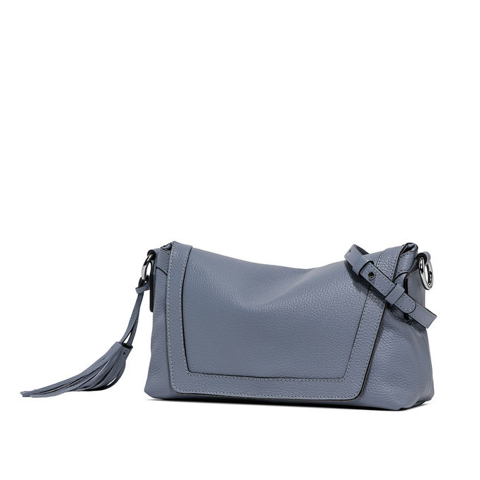 BORSA A TRACOLLA AFRICA CON PATTA E MANICO INTRECCIATO Donna Soft Blue