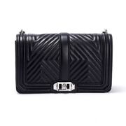 BORSA A TRACOLLA GEO IN PELLE TRAPUNTATA Donna Black Silver BORSA A TRACOLLA GEO IN PELLE TRAPUNTATA Donna Black Silver