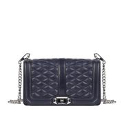 BORSA A TRACOLLA MINI LOVE IN PELLE MARTELLATA Donna Blu Argento BORSA A TRACOLLA MINI LOVE IN PELLE MARTELLATA Donna Blu Argento