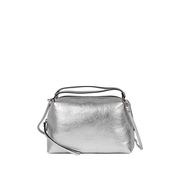 BORSA ALIFA PICCOLA IN PELLE LAMINATA CON DOPPIO MANICO E TRACOLLA Donna Argento BORSA ALIFA PICCOLA IN PELLE LAMINATA CON DOPPIO MANICO E TRACOLLA Donna Argento