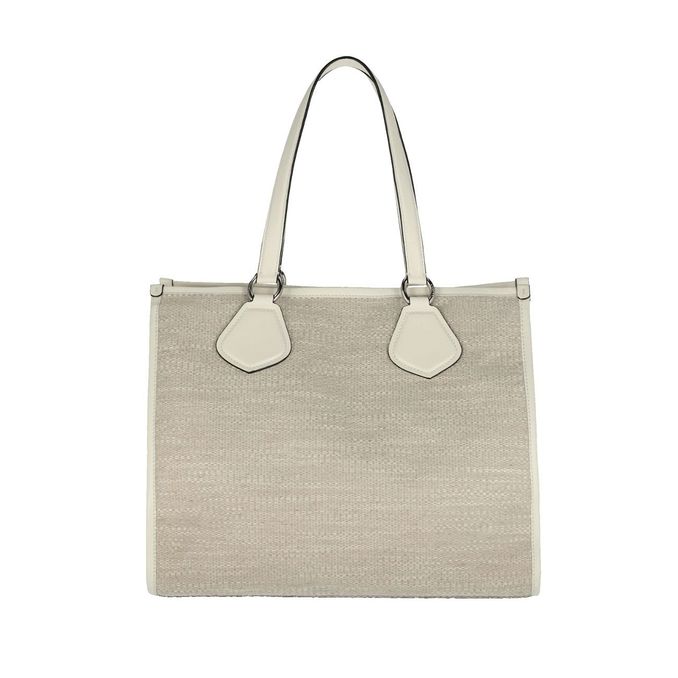 BORSA CABAS SUMMER TOTE MEDIUM Natur Blanc