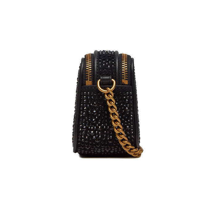 BORSA CAMERA CASE FULL STRASS Donna Nero Antique Gold