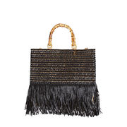 BORSA CAPRI TOTE RAFIA MEDIA Donna Nera BORSA CAPRI TOTE RAFIA MEDIA Donna Nera