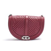 BORSA CROSSBODY GEO SADDLE IN PELLE TRAPUNTATA Donna Bordeaux Silver BORSA CROSSBODY GEO SADDLE IN PELLE TRAPUNTATA Donna Bordeaux Silver