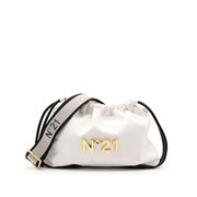 BORSA EVA PICCOLA IN ECOPELLE COULISSE E LOGO Donna White BORSA EVA PICCOLA IN ECOPELLE COULISSE E LOGO Donna White