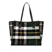 BORSA MARCELLA MIX CHECK E PELLE Verde BORSA MARCELLA MIX CHECK E PELLE Verde