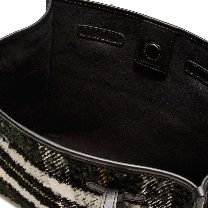 BORSA MARCELLA MIX CHECK E PELLE Verde