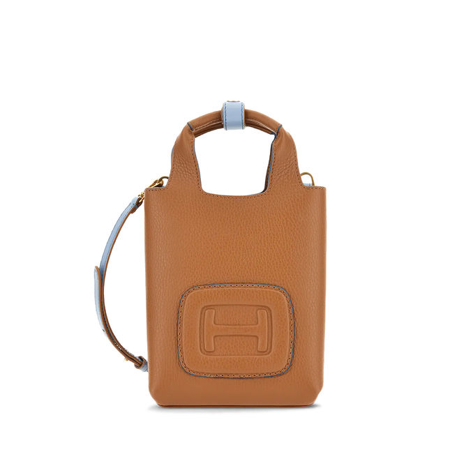 BORSA MINI SHOPPER H-BAG H EMBOSSED Donna Cognac Scuro