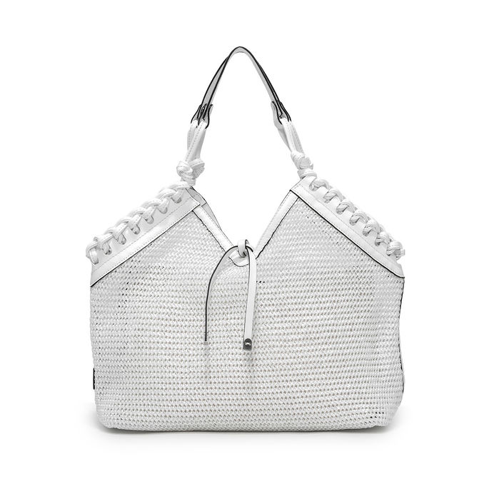 BORSA MIRAGE PELLE INTRECCIATA Donna Bianco