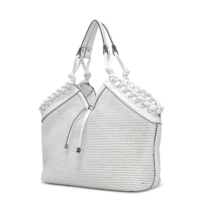 BORSA MIRAGE PELLE INTRECCIATA Donna Bianco