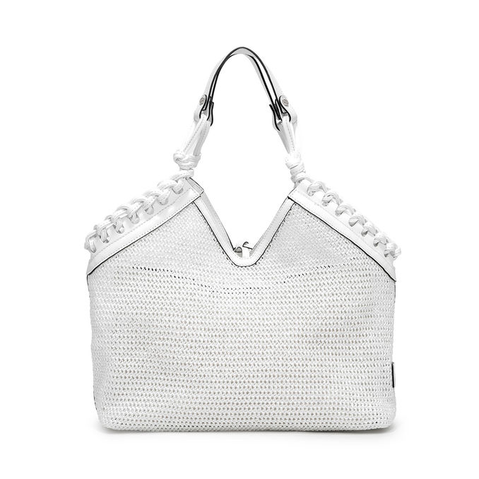 BORSA MIRAGE PELLE INTRECCIATA Donna Bianco