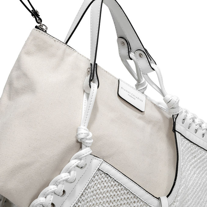 BORSA MIRAGE PELLE INTRECCIATA Donna Bianco