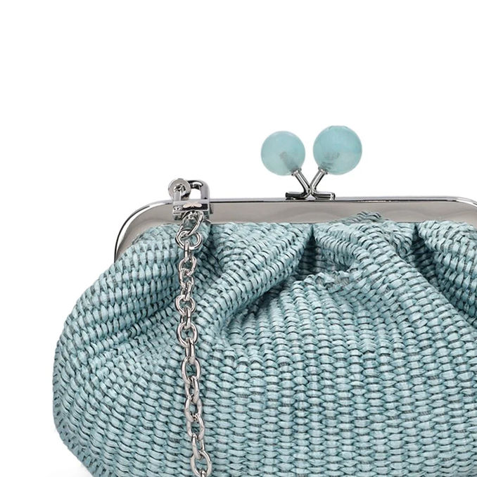 BORSA PASTICCINO PALMAS IN RAFFIA PICCOLA Donna Cielo