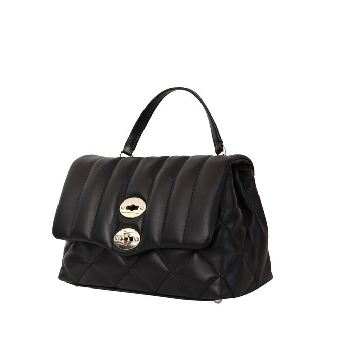 BORSA POSTINA VENETA S MATELASSE' Donna Black Nero