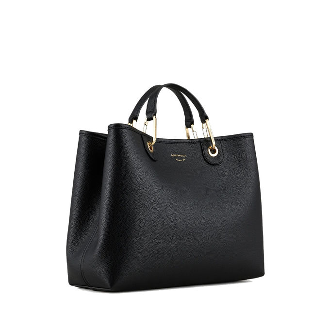 BORSA SHOPPER MEDIA Nero/Oro