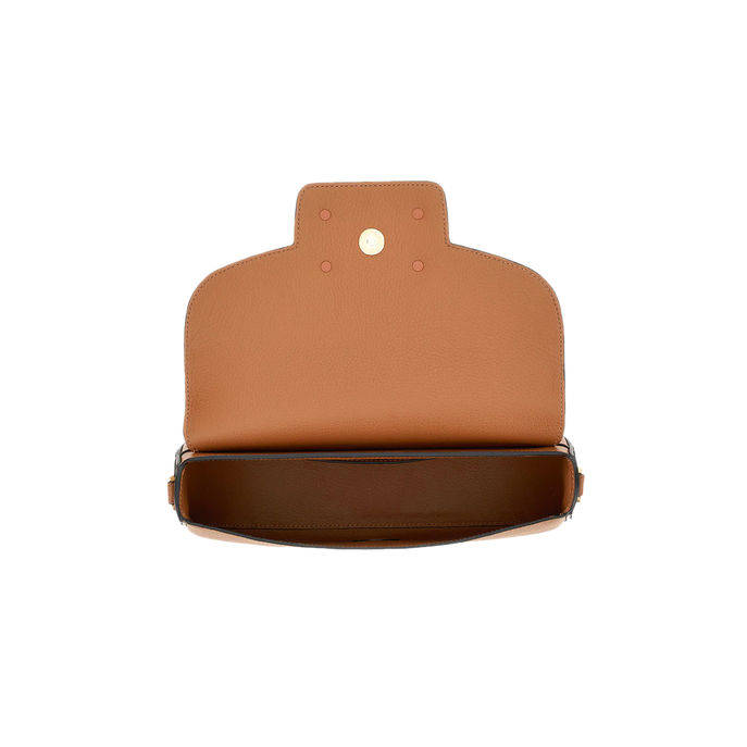 BORSA TRACOLLINA PATTA CON CATENA Donna Cognac Scuro