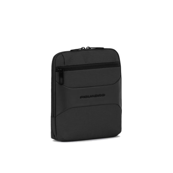BORSELLO GRANDE PORTA IPAD IN PELLE E TESSUTO Unisex Nero
