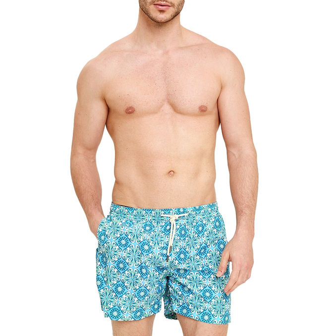BOXER MARE Uomo Azzurro Verde Bianco
