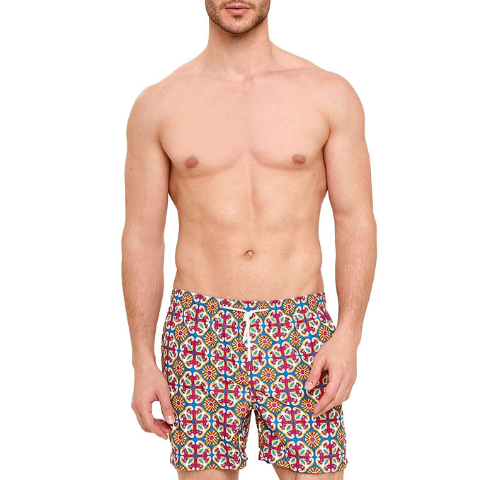 BOXER MARE Uomo Blu Ciclamino Giallo