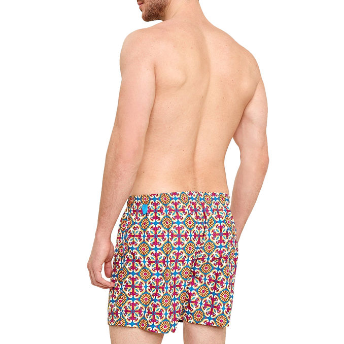 BOXER MARE Uomo Blu Ciclamino Giallo