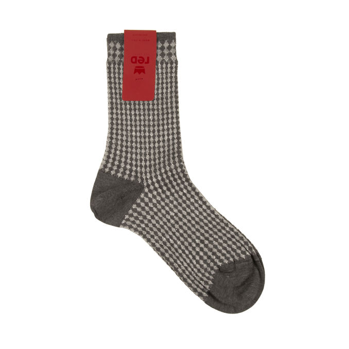 CALZE JACQUARD MICRO ROMBO LUREX Donna Grafite