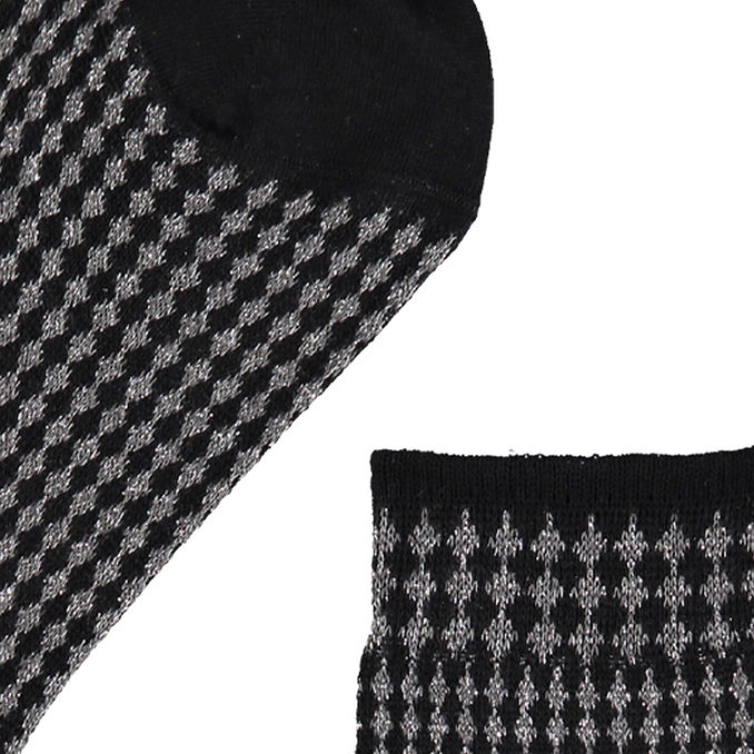 CALZE JACQUARD MICRO ROMBO LUREX Donna Nero