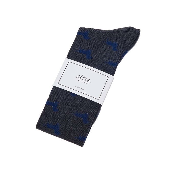 CALZE LUNGHE CON BASSOTTO IN COTONE Uomo Antracite