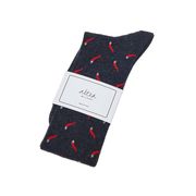 CALZE LUNGHE CON CORNETTO IN COTONE Uomo Antracite Rosso CALZE LUNGHE CON CORNETTO IN COTONE Uomo Antracite Rosso