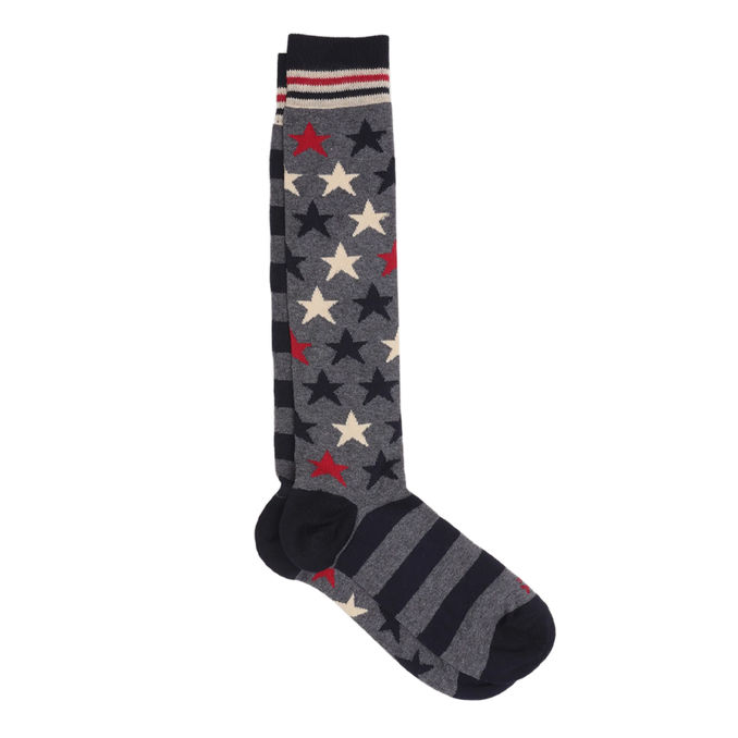 CALZE LUNGHE STARS AND STRIPES Unisex Blu Grigio