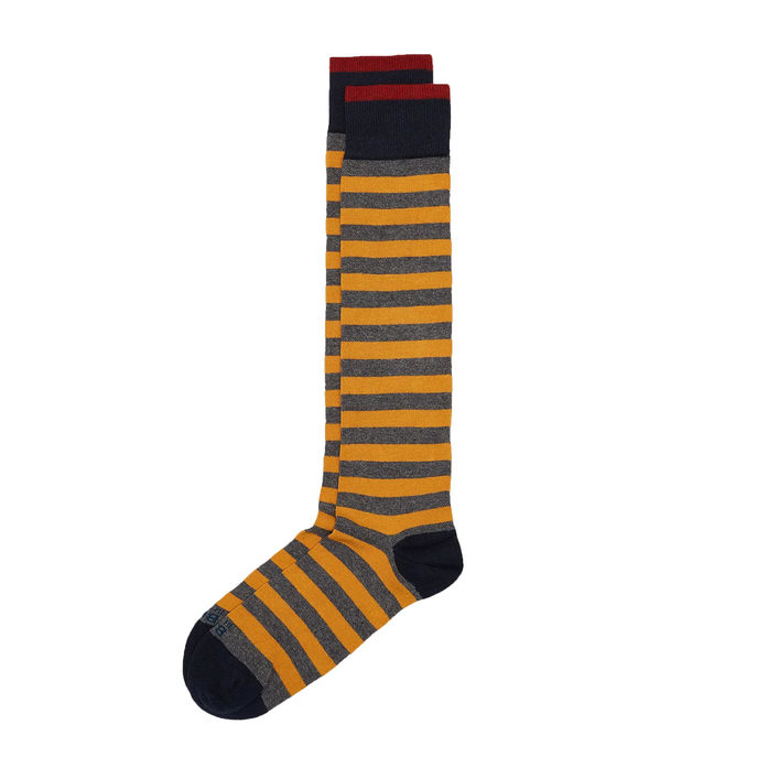 CALZE STRIPE RUGBY Uomo Giallo Scuro Grigio Scuro