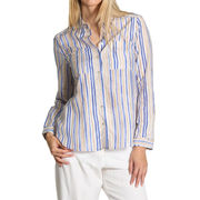 CAMICETTA AGAPE Donna Riga Blu Bianco  CAMICETTA AGAPE Donna Riga Blu Bianco