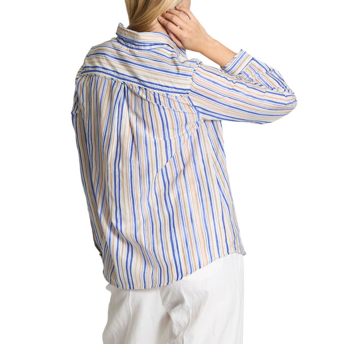 CAMICETTA AGAPE Donna Riga Blu Bianco