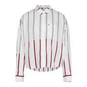 CAMICIA BOXY CON TASCHINO A RIGHE Donna White Multi CAMICIA BOXY CON TASCHINO A RIGHE Donna White Multi