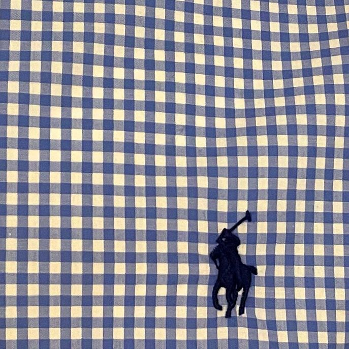 CAMICIA BUTTON DOWN A QUADRETTI Uomo Check Bianco Azzurro