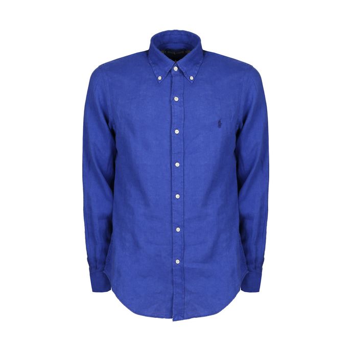 CAMICIA BUTTON DOWN SLIM IN LINO Uomo Royal Navy