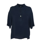 CAMICIA COLLO COREANA IN MISTO SETA Donna Navy CAMICIA COLLO COREANA IN MISTO SETA Donna Navy