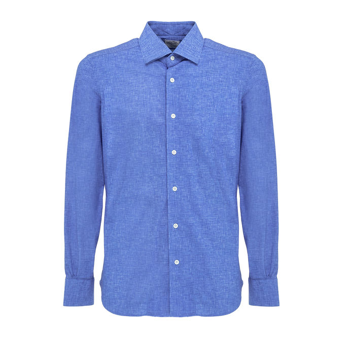 CAMICIA COLLO ITALIANO SLIM Uomo Blu Cielo