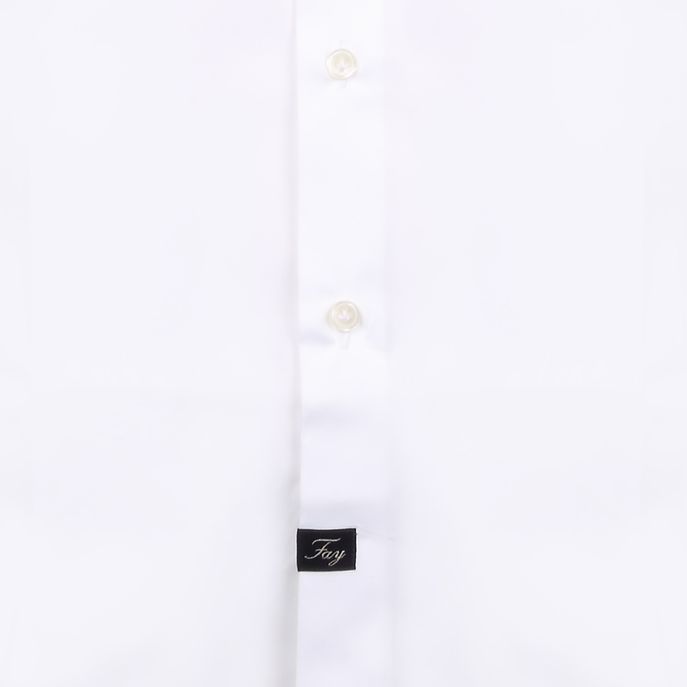 CAMICIA CON COLLO FRANCESE IN POPELINE STRETCH Uomo Bianco