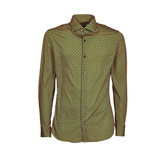 CAMICIA CON FANTASIA REGULAR Uomo Giallo Verde Bianco