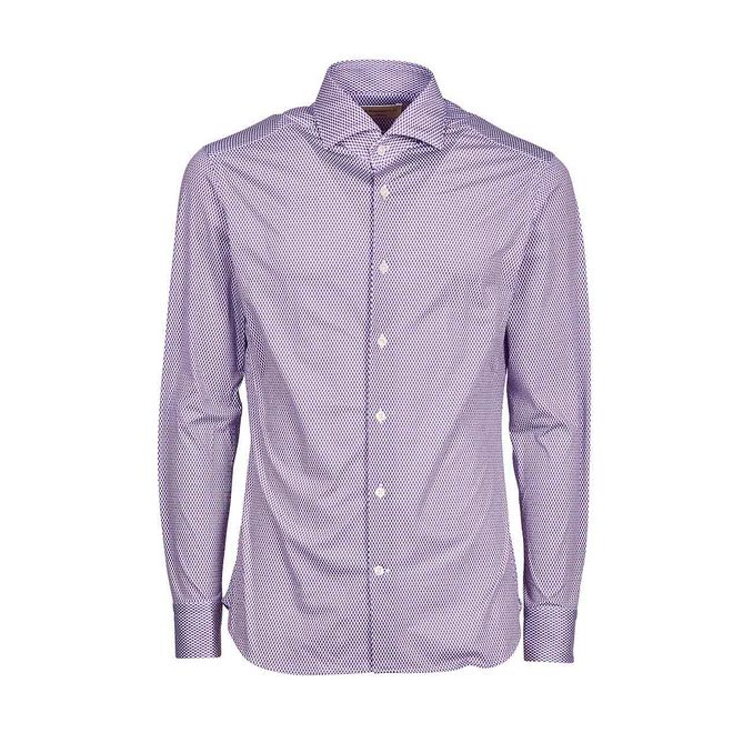 CAMICIA CON FANTASIA REGULAR Uomo Lilla Blu Bianco