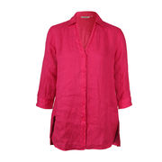 CAMICIA CON MANICA A 3/4 IN LINO Donna Fuxia CAMICIA CON MANICA A 3/4 IN LINO Donna Fuxia