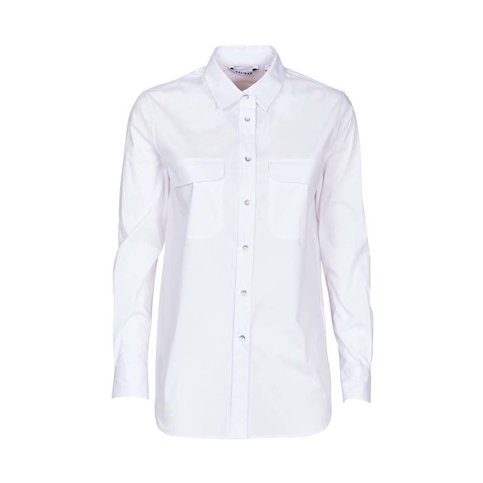 CAMICIA CON TASCHE IN COTONE Donna Bianco