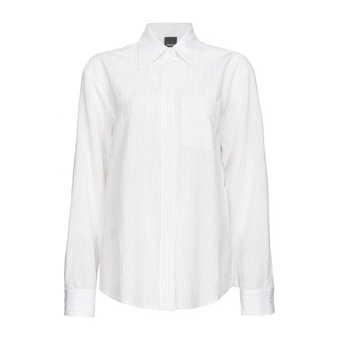 CAMICIA COREA A RIGHE Donna Bianco Nero