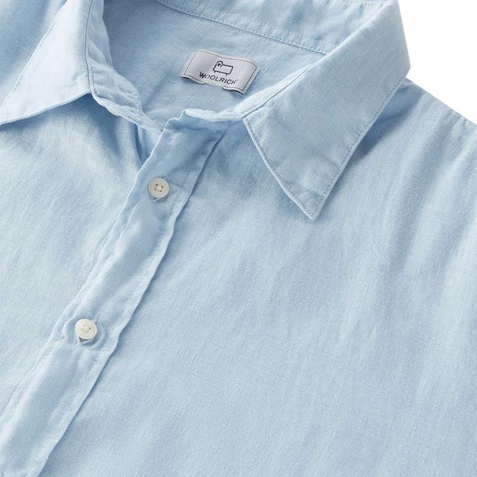 CAMICIA DI LINO Uomo Pale Indigo