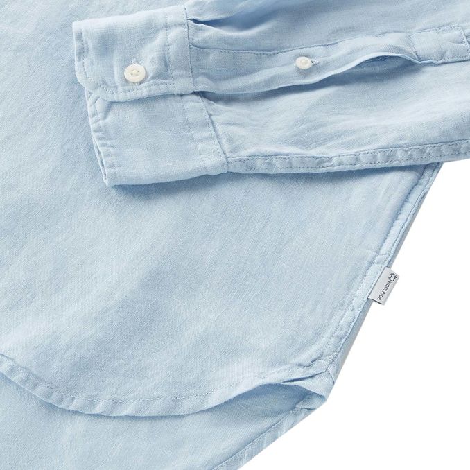 CAMICIA DI LINO Uomo Pale Indigo